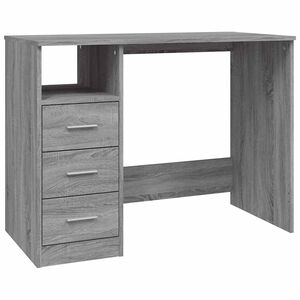 vidaXL Skrivebord med skuffer gr&aring; sonoma 102x50x76 cm konstruert tre