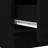 vidaXL Skjenk med skuffer svart eik 71x35x84 cm konstruert tre