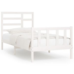 vidaXL Sengeramme uten madrass hvit 100x200 cm heltre furu