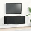 vidaXL TV-skap 2 pcs Svart Eik 80 x 30 x 30 cm Konstruert tre