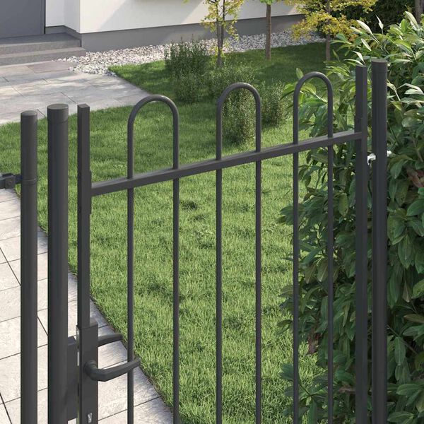 vidaXL Gjerdeport Grå 100 x 175 cm Pulverlakkert stål