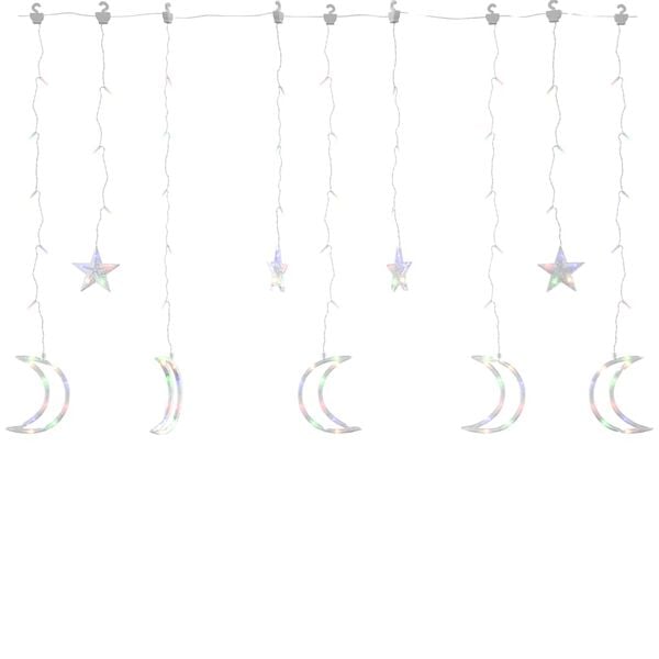 vidaXL Lysslynge stjerne og m&aring;ne med fjernkontroll 345 LED flerfarget