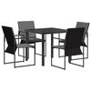vidaXL Hage Spisegruppe 5 pcs Svart og Anthracite 80 x 80 x 73 cm