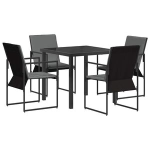 vidaXL Hage Spisegruppe 5 pcs Svart og Anthracite 80 x 80 x 73 cm
