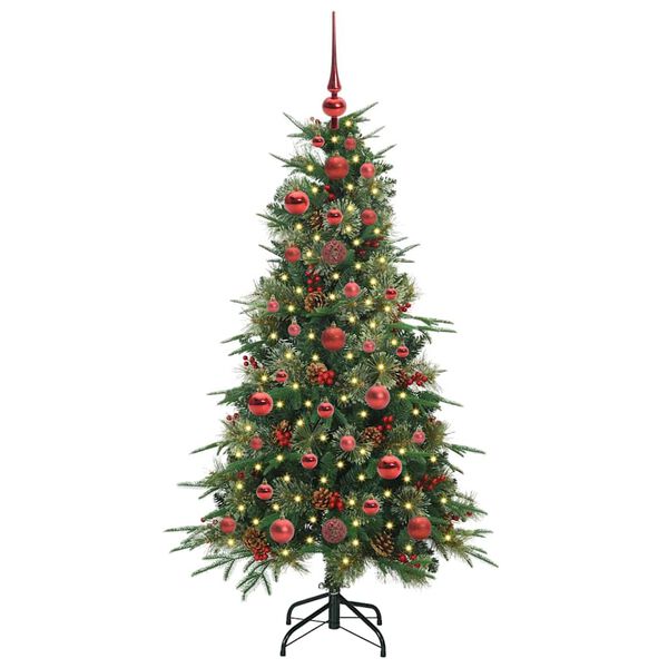 vidaXL Kunstig sammensatt juletre med 150 LED grønn 120 cm PE og PVC