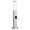 vidaXL Pullertlampe med stikkontakt 50 cm rustfritt st&aring;l IP44