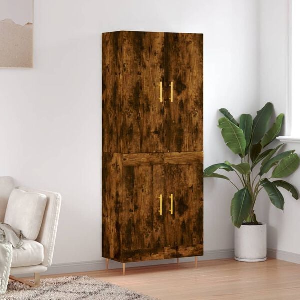 vidaXL Highboard r&oslash;kt eik 69,5x34x180 cm konstruert tre