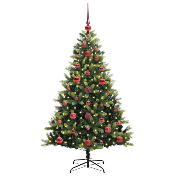 vidaXL Kunstig Hengt Julegran med 150 LED-lys gr&oslash;nn 120 cm PVC og PE