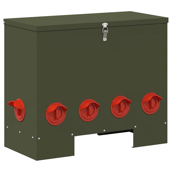 vidaXL H&oslash;nsefutteral Olivengr&oslash;nn 60,5 x 29 x 51 cm Kaldvalsget St&aring;l