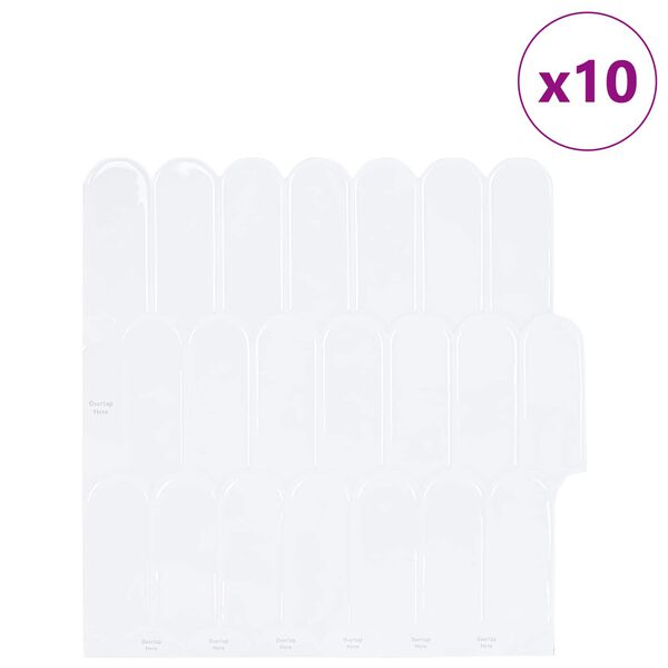 vidaXL Dekorative klistremerker 10 pcs Hvit 30 x 30 x 0,8 cm