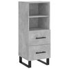 vidaXL Highboard betonggr&aring; 34,5x34x180 cm konstruert tre