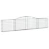 vidaXL Gabionkurver buede 8 stk 400x30x80/100 cm galvanisert jern