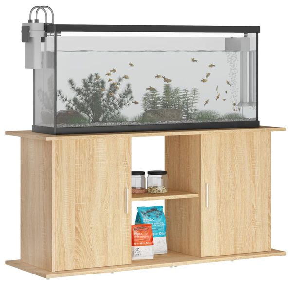 vidaXL Akvariestativ Sonoma eik 121x41x58 cm konstruert tre