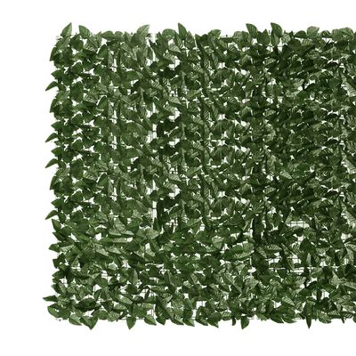 vidaXL Balkongskjerm med mørkegrønne blader 400x150 cm