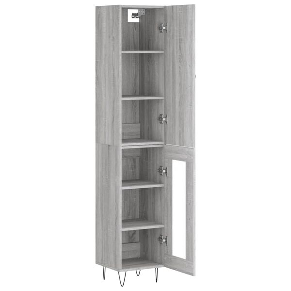 vidaXL Highboard gr&aring; sonoma 34,5x34x180 cm konstruert tre