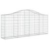 vidaXL Gabionkurv buet 200x30x80/100 cm galvanisert jern