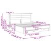 vidaXL Sengestamme med hodegjerde Hvit 180 x 200 cm Konstruert tre