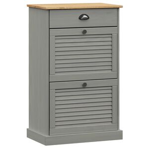 vidaXL Skoskap VIGO 60x35x96 cm gr&aring; heltre furu