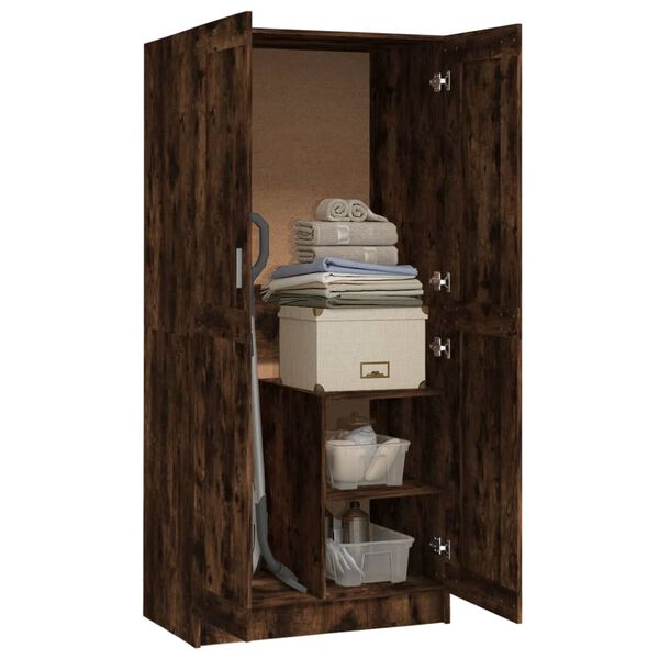 vidaXL Garderobe r&oslash;kt eik 82,5x51,5x180 cm konstruert tre