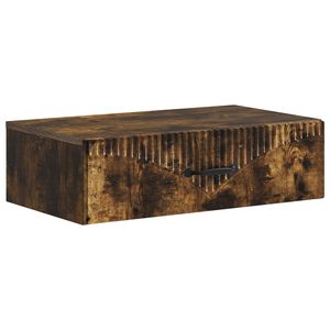 vidaXL Vegghengt Sidebord R&oslash;kt Eik 59 x 34,5 x 17 cm Konstruert tre