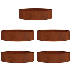 vidaXL Plante ring 5 pcs Brun 80 x 80 x 12 cm Cortenst&aring;l