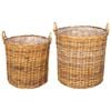 vidaXL Planterkurv med lagring GENDT 2 stk. Naturlig brun Kubu Rattan
