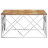 vidaXL Salongbord sølv rustfritt stål og gjenvunnet heltre