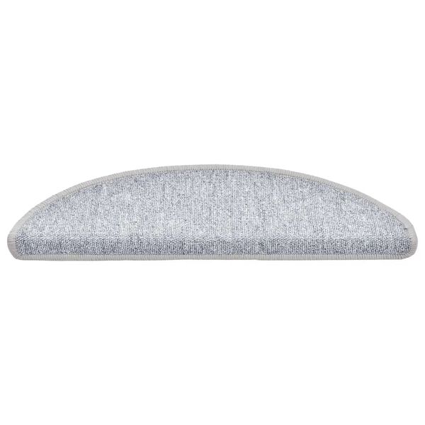 vidaXL Trappematter 20 stk 56x17x3 cm lysegr&aring; halvrund