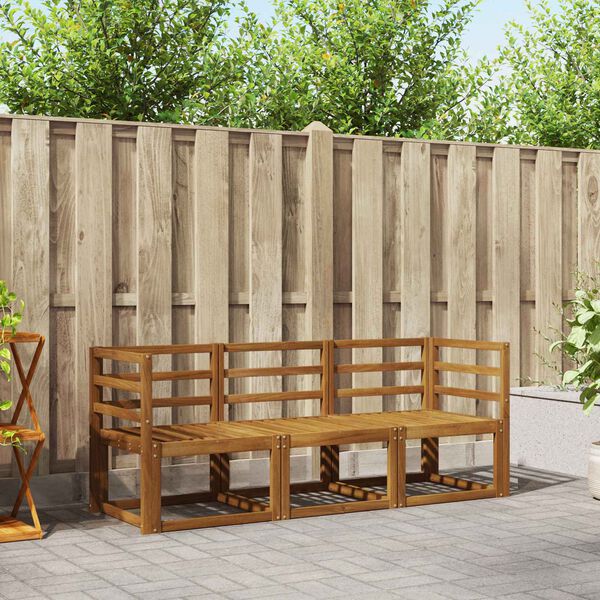 vidaXL Utend&oslash;rs sofa-sett 3 pcs Naturlig Solid akasietre