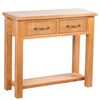 vidaXL Konsollbord med 2 skuffer 83x30x73 cm heltre eik