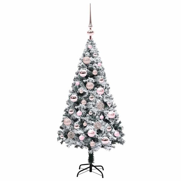 vidaXL Kunstig juletre med 150 LED grønn 120 cm PVC og Stål og Plast