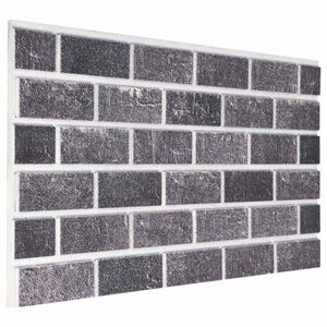 vidaXL Veggpaneler 10 stk. 100 x 50 cm Svart og Gr&aring; EPS Skum