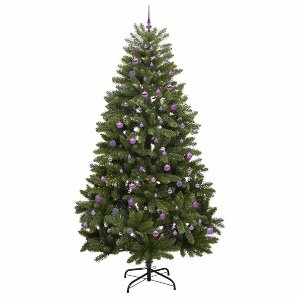 vidaXL Kunstig juletre med 300 LED gr&oslash;nn 270 cm PVC og metall