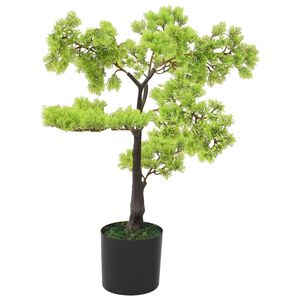 vidaXL Kunstig sypress bonsai med potte 60 cm gr&oslash;nn
