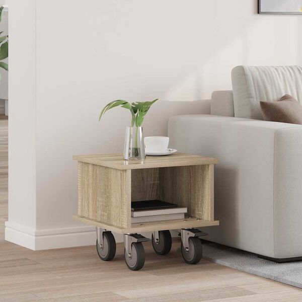 vidaXL TV-benk Sonoma eik 37 x 35 x 35 cm Konstruert tre