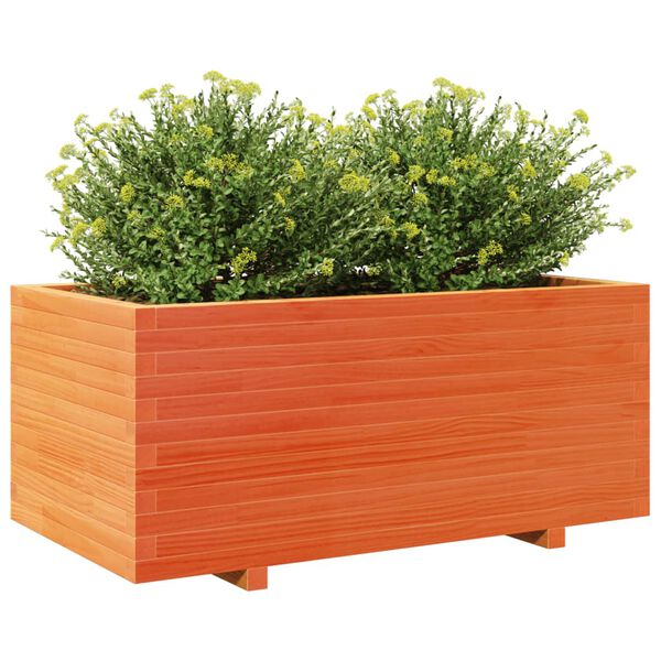 vidaXL Plantekasse voksbrun 110x60x49,5 cm heltre furu
