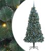 vidaXL Kunstig Forberedt Juletre med Kule Sett gr&oslash;nn 210 cm PET