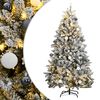 vidaXL Kunstig hengslet juletre med 300 LED og kulesett 180 cm