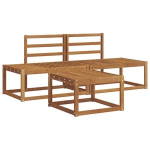 vidaXL Utend&oslash;rs sofa-sett 3 stk. Naturlig Solid akasietre
