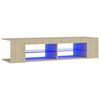 vidaXL TV-benk med LED-lys sonoma eik 135x39x30 cm