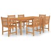 vidaXL 7-delers hagespisesett 200x100 cm heltre teak
