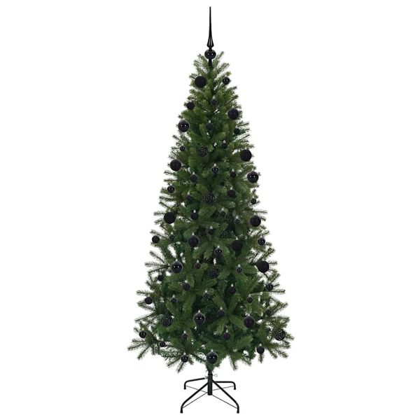 vidaXL Kunstig juletre med 300 LED med stativ gr&oslash;nn 210 cm PE og PVC