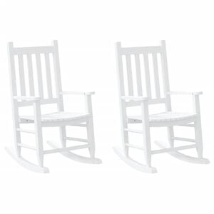 vidaXL Gyngestoler for barn 2 stk hvit heltre poppeltre