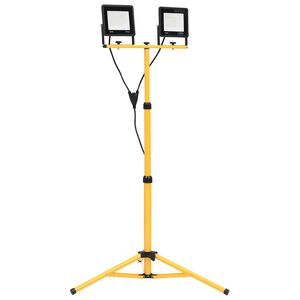 vidaXL LED-flomlys med stativ 2x50 W kaldhvit
