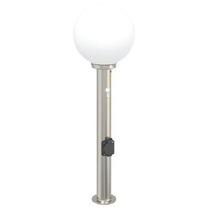 vidaXL Pullertlampe med sensor og stikkontakt 80 cm rustfritt st&aring;l IP44