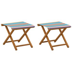 vidaXL Hage Stol 2 pcs Solid Eucalyptus Tre Flerfarget