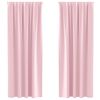 vidaXL M&oslash;rkleggende Gardiner med Ringer 2 pcs Babyrosa 225 x 140 cm