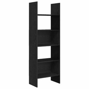vidaXL Bokskap 5 niv&aring;er 60 x 35 x 180 cm Konstruert tre Svart Eik