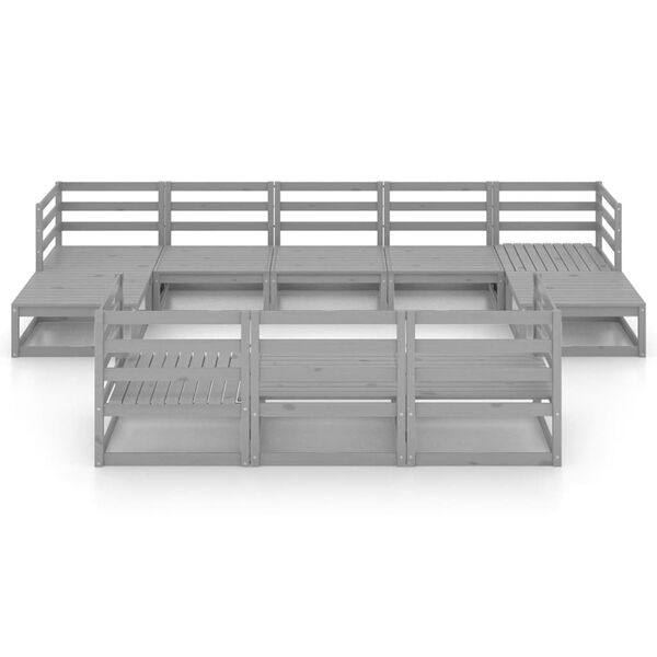 vidaXL Hagesofagruppe 10 deler heltre furu