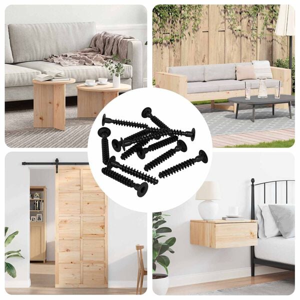 vidaXL Hulleddet skrue 5143 pcs Svart Jern